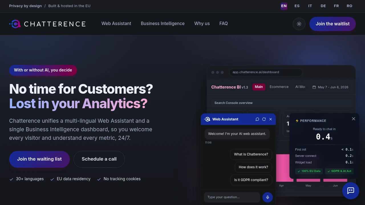 Screenshot of Chatterence website