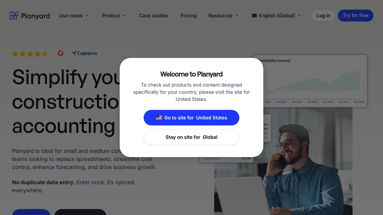 Screenshot of Planyard website