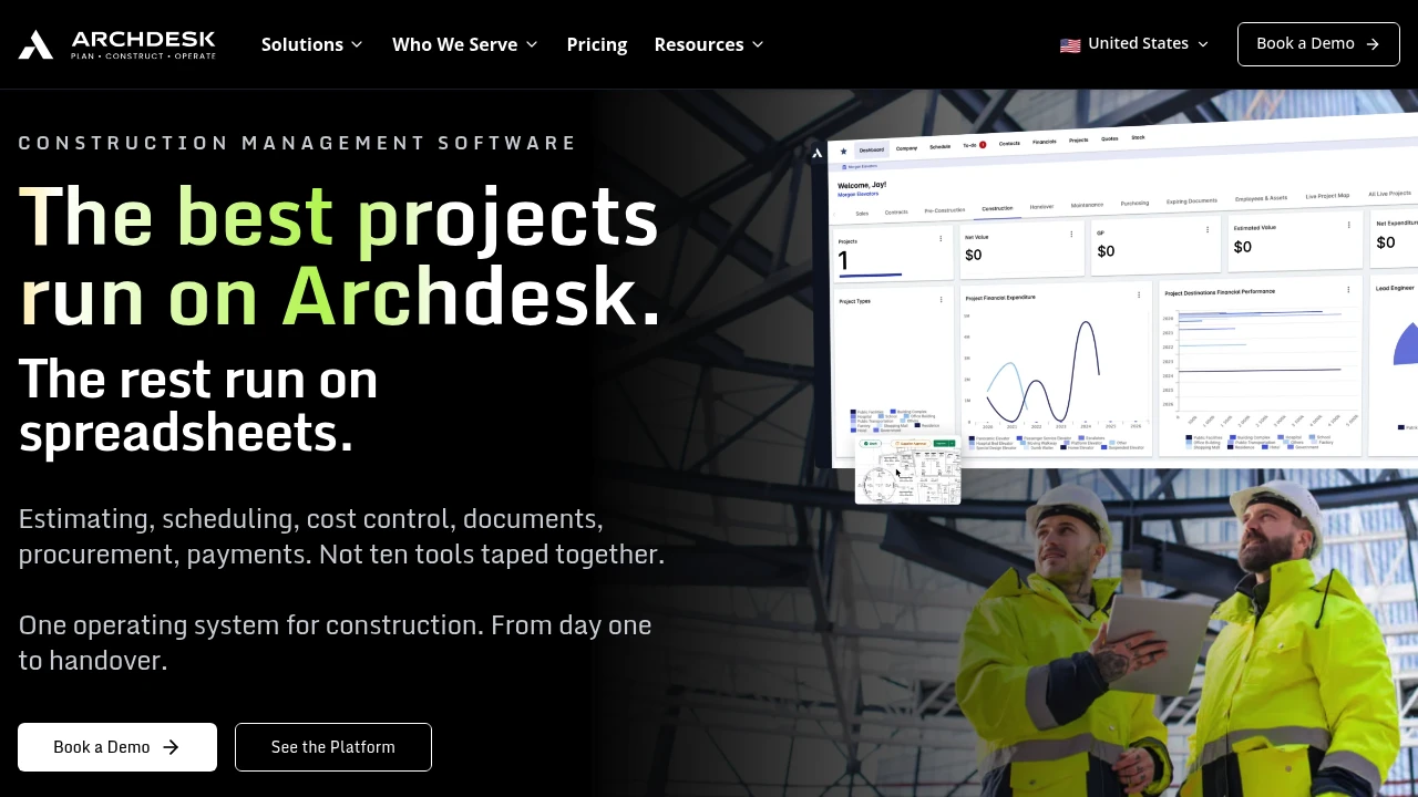 Screenshot of Archdesk website