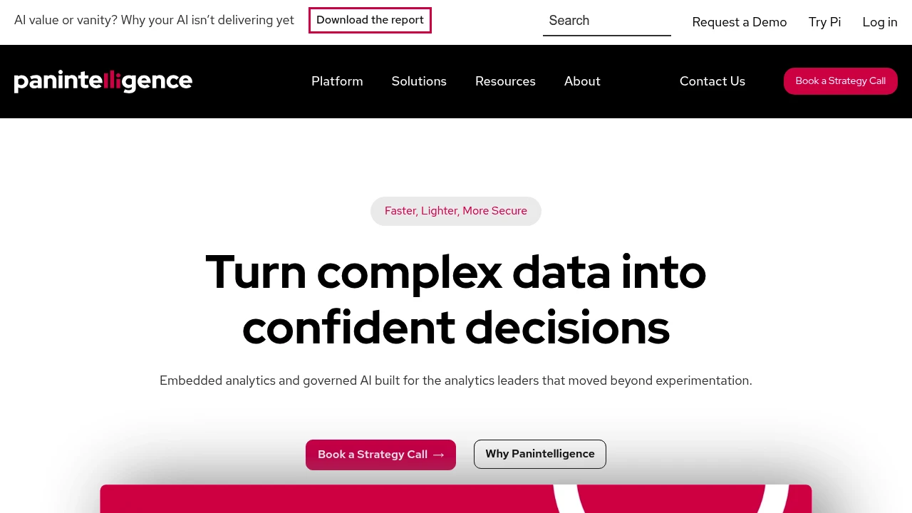 Screenshot of Panintelligence website