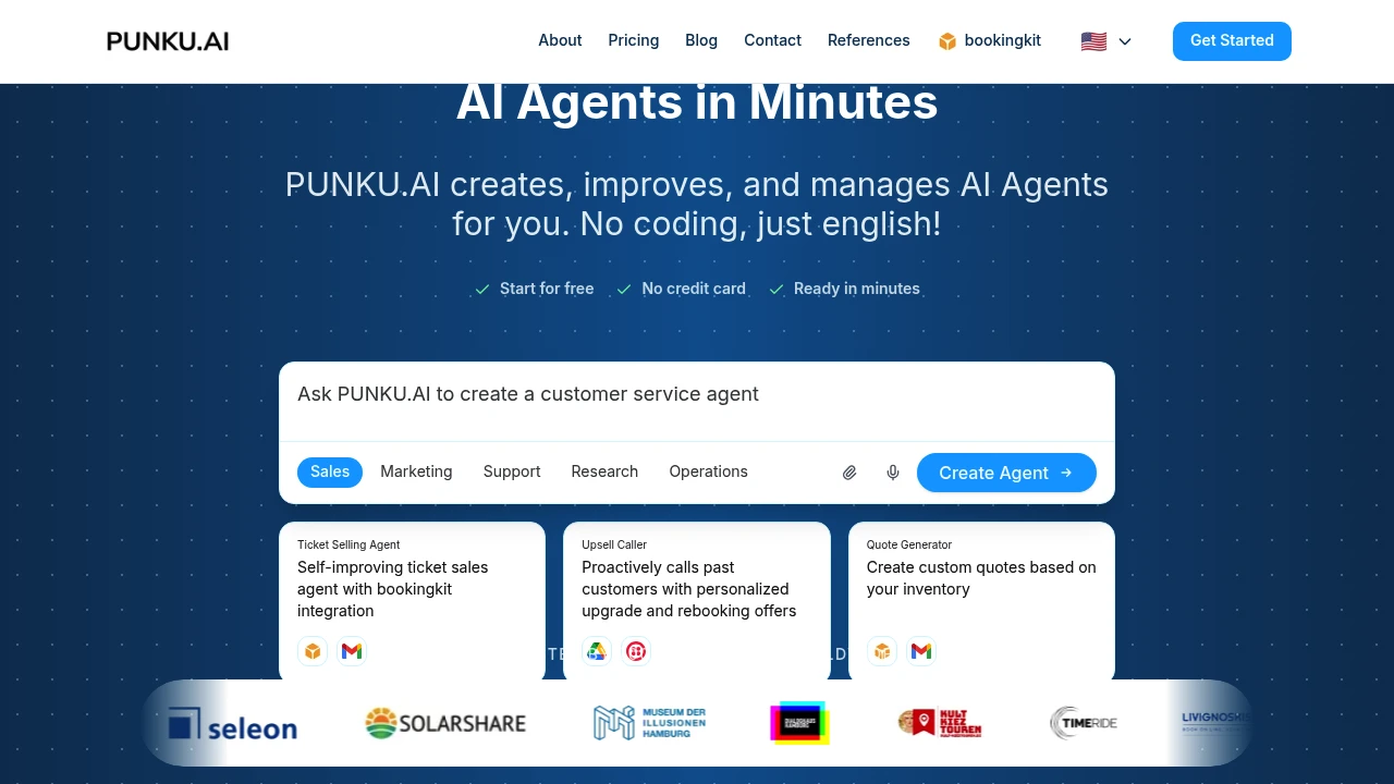 Screenshot of PUNKU.AI website